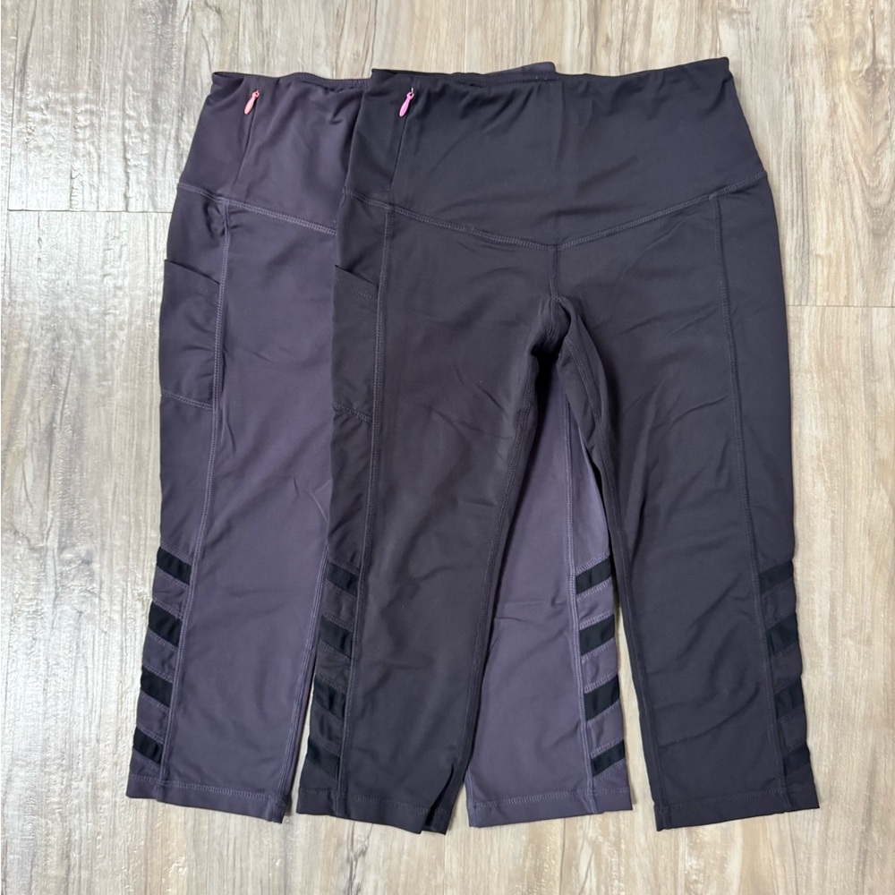 Glyder Black and Gray Crop Leggings